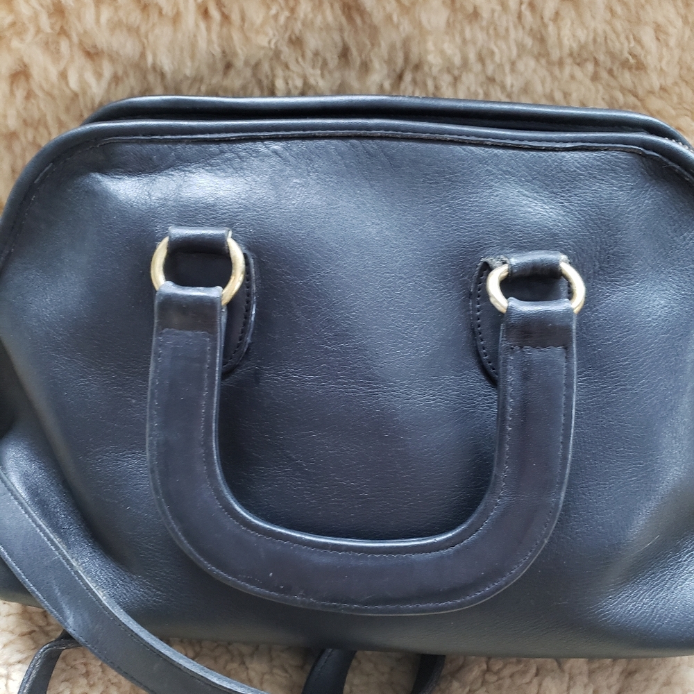 Vintage Coach, Glove Tanned Leather, Baxter Satchel, In Dark Navy - Picture 6 of 11